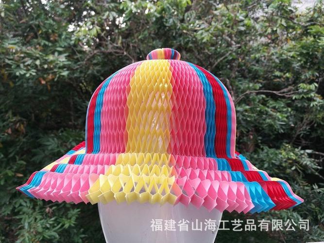 廠家直銷紙質工藝品蜂窩加厚帽花瓶帽休閑帽工藝帽派對裝飾用品